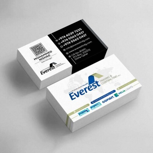 Matt Business Cards-Single Side Multicolor– Back Black& White