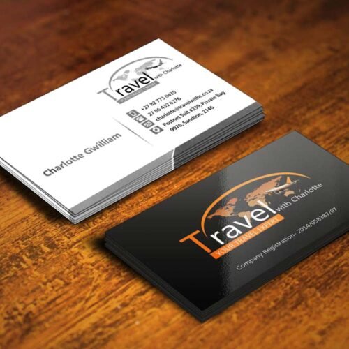 Glossy Business Cards-Single Side Multicolor - Back Black& White